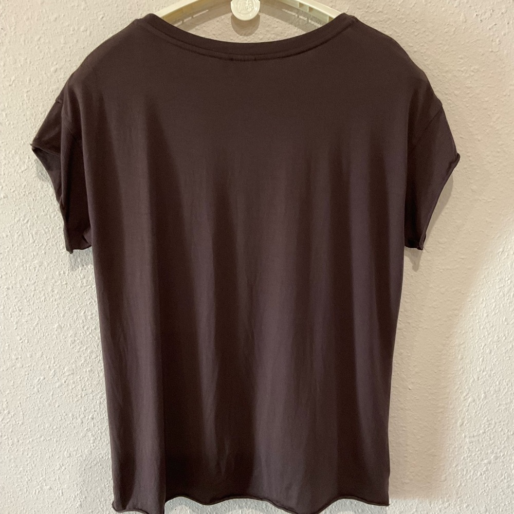 Cruel Denim Graphic Tee Stretch “Less Drama More Llama” Brown Raw Hem Size L - Picture 2 of 9